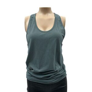 Athleta Scoop Neck Racerback Tank Top Yoga Workout Gym Ruched Side Gray Womens M